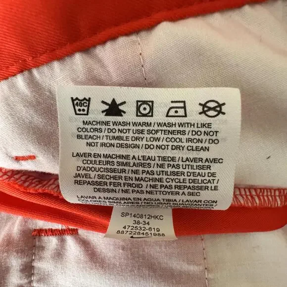 Nike Golf Pants Mens 38x33 Red/Orange Dri-FIT Stretch Flat Front Performance - Picture 16 of 16